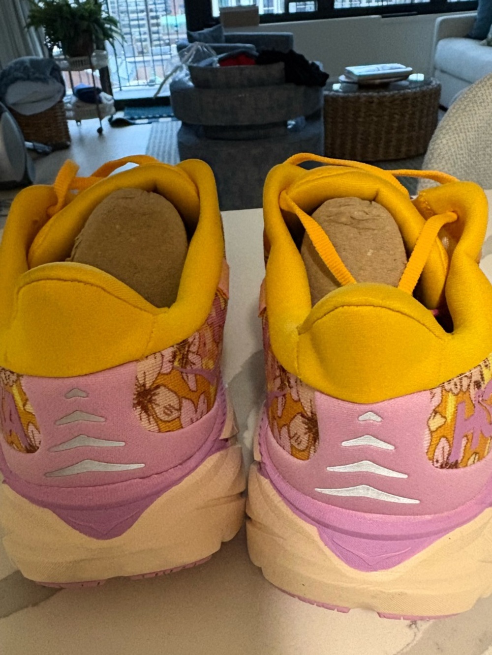 HOKA floral running shoes size 11 wide - Picture 2 of 8